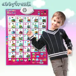 Русский алфавит обучающая машина Flipchart ABC буквы цифры слова детей раннего образования игрушка таблица с фонетическими значками повесить