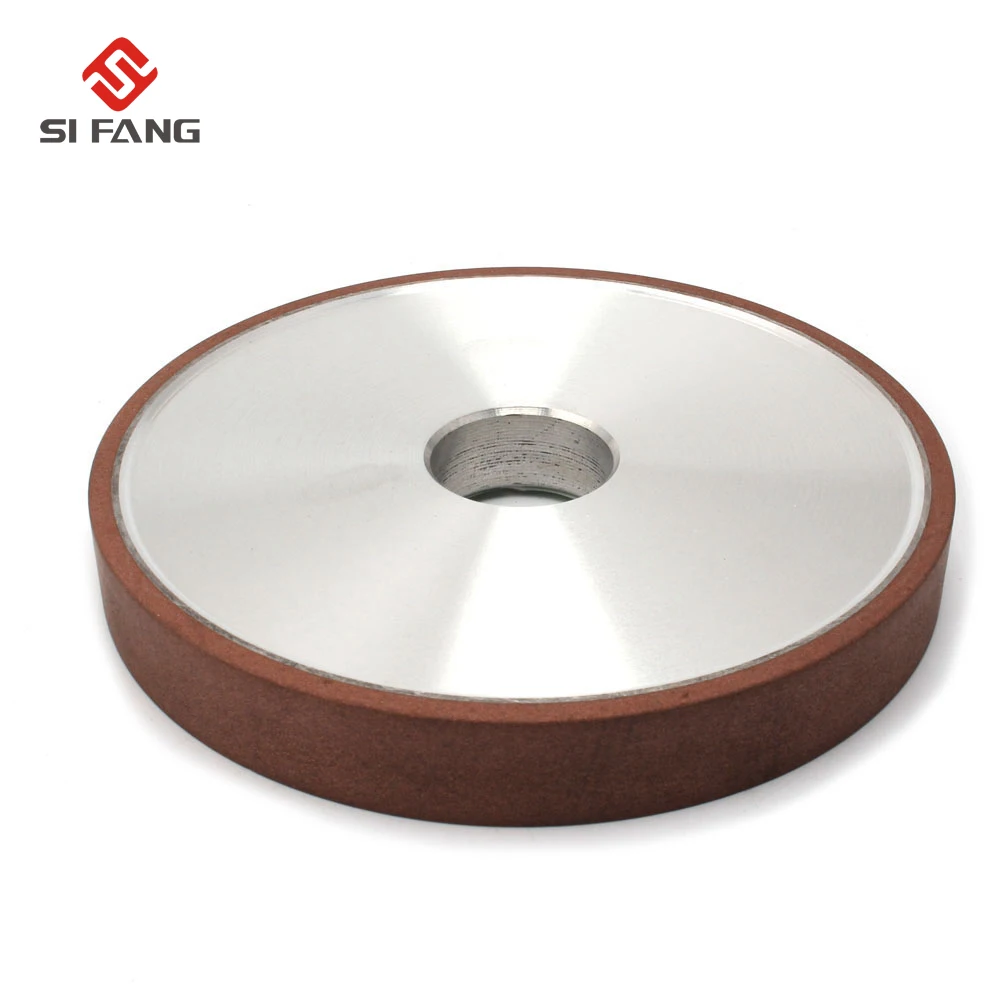 Tanie 200mm spoiwo żywiczne diamentowe tarcze do ostrzenia 150 180 Grits płaskie ściernice elektronarzędzia do węglika narzędzia ścierne 200*20*32*4mm