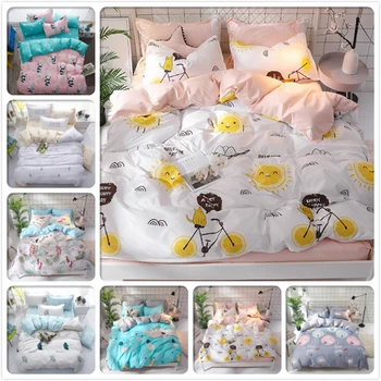 

2018 New Soft Cotton Bedding Set 3pcs/4pcs Child Bed Linen Single Twin Full Queen King Size Duvet Cover 150x200 180x220 200x230