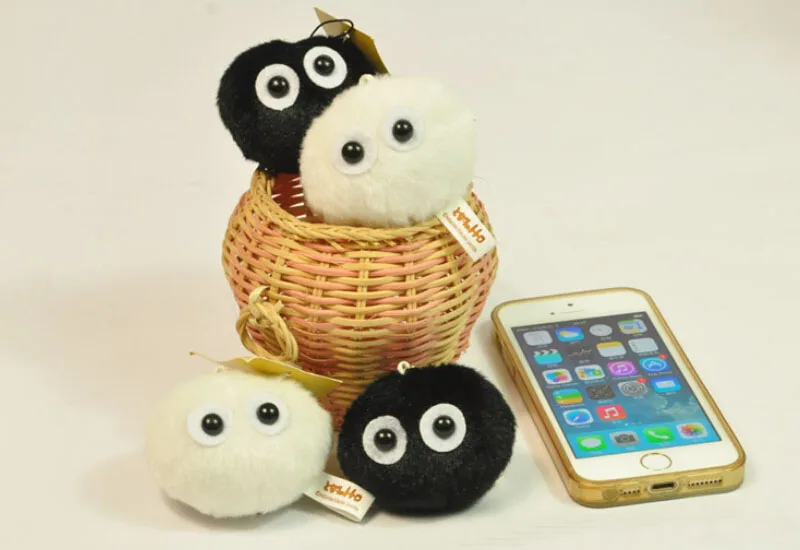 1 шт. выбор цвета Kawaii Mini 6 см белый Тоторо + черный пылесборник плюшевая мягкая