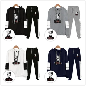 

XXXTentacion Revenge Kill Hip Hop Hoodies Sweatshirts And Sweatpants 2019 Hot Sale Men Two Piece Set Hooded Suit