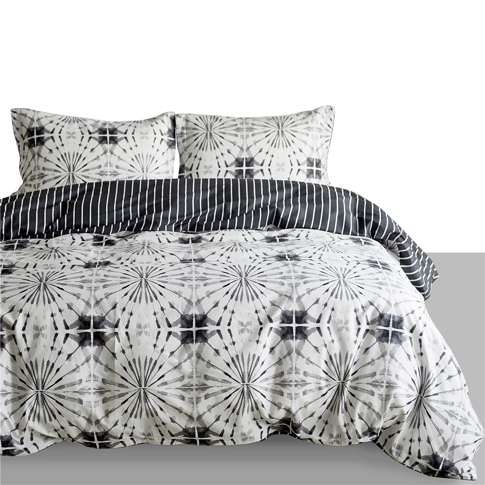 

Home Bedding Sets 100% Cotton Light Feather Soft Duvet Cover Bed Set Pillowcase USA King Size Queen 2/3pcs Twin