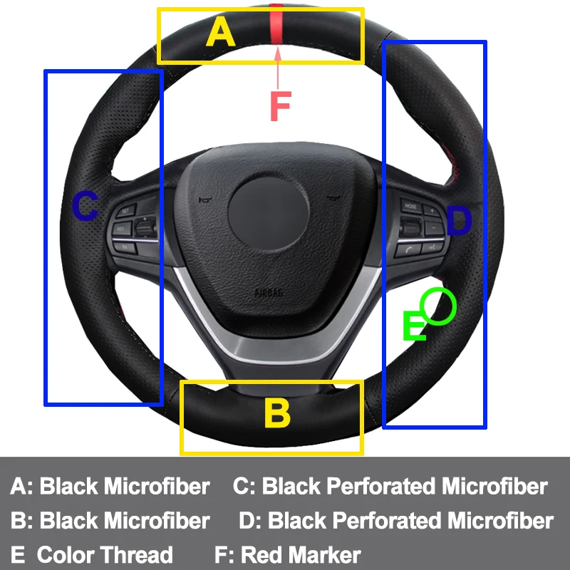 HuiER ручного шитья рулевого колеса автомобиля крышка Оплетка на руль для BMW F25 X3 2011 2012- F26 X4