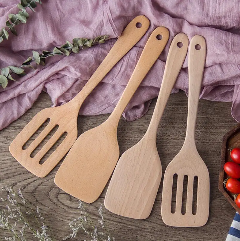 Natural Wooden Shovel Cooking Utensil Long Handle Pancake Turner