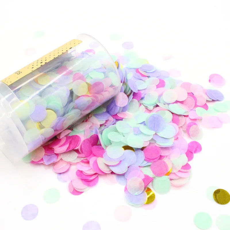 

1pcs Mixed Colors Push Pop Confetti Poppers For Wedding Birthday Party Decoration Flower Paper Mini Round Confetti Dots