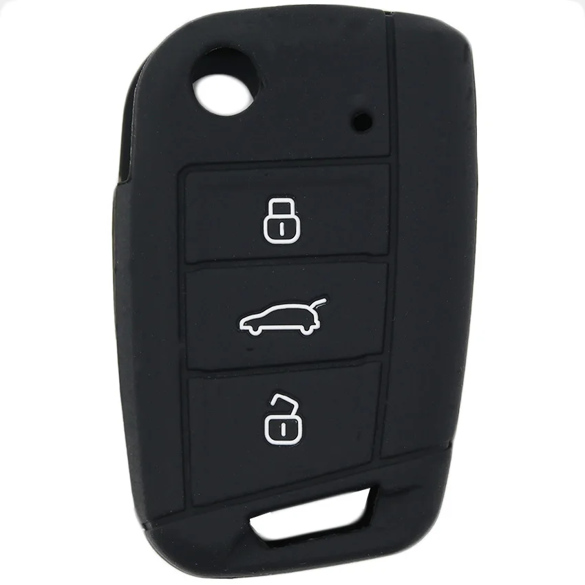 Soft Car Key Case Cover For Volkswagen VW Golf 7 MK7 New Golf 8 MK8 R Tiguan MK2 For Skoda Octavia A7 For SEAT Leon Ibiza Ateca