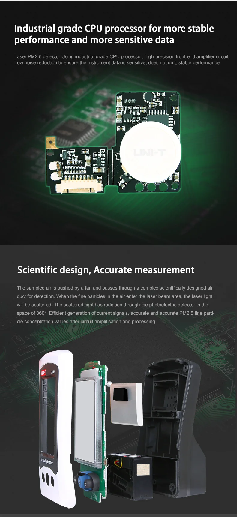 UNI-T A25D PM2.5 тестеры Настольный детектор измерения качества воздуха Температура Влажность монитор Автоматический диапазон индикация перегрузки