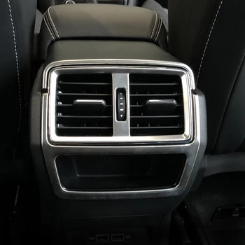 

Silver/blue Car Styling Interior Armrest Rear Air Vent Outlet Cover Frame Trim Steel 3pcs For Skoda Karoq 2017 2018