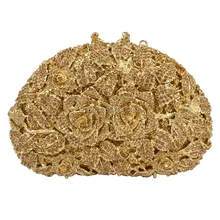 LaiSC Роскошный Кристалл клатч Сумки женские розы Цветочные подружки невесты сумка sac soireвечерние партия кошелек ручной работы Красочные вечерние сумки SC175