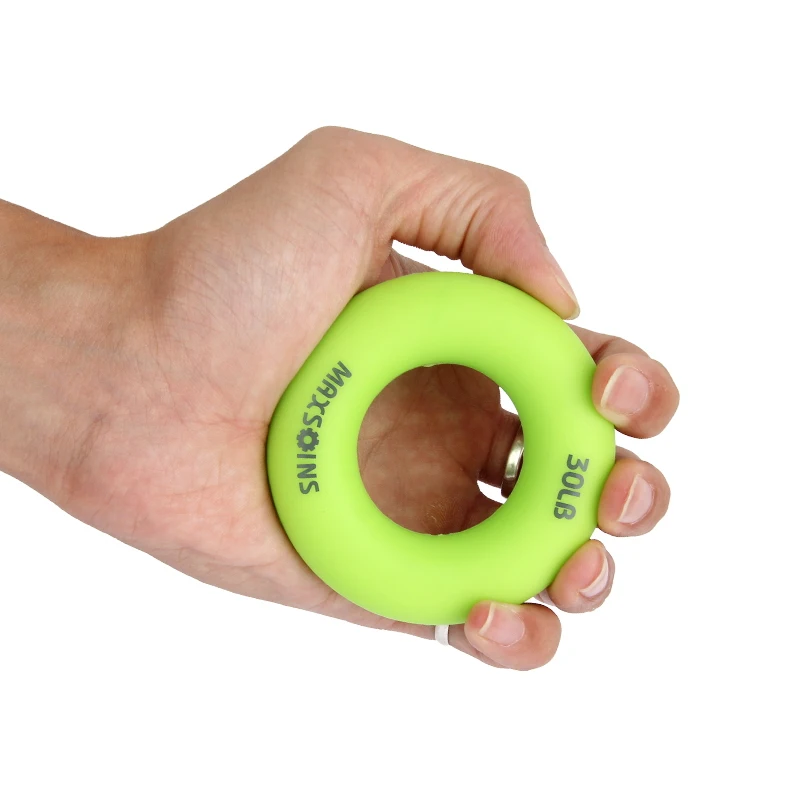 Silica Gel Portable Hand Grip Gripping Ring Carpal Expander Finger Trainer Grip Strength Rehabilitation Pow Stress Ring Ball - Цвет: Зеленый