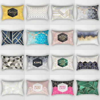

30cm*50cm Rectangle Cushion Cover Sofa Polyester Throw Pillow Case Home Textile Cushion Cover Simple Geometric Throw Pillowcases