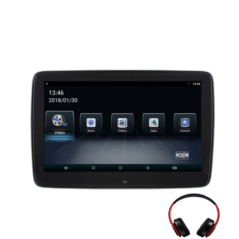 10,1 дюймов Android 6,0 автомобильный монитор подголовник ips сенсорный экран HD 1080 P видео с wifi/USB/SD/Bluetooth/FM/динамик/игра - Цвет: with the headphone