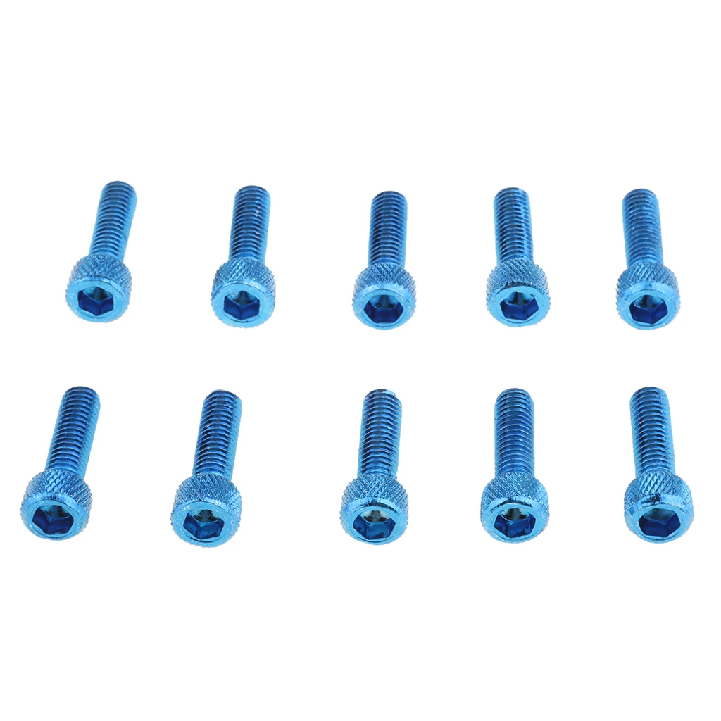 10 Pcs M6x20mm Aluminum Hex Socket Cap Screws Head Key Bolt Blue