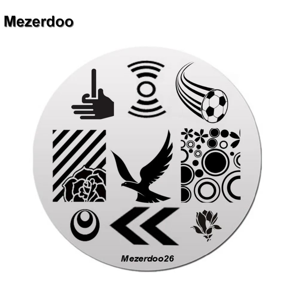 

1Pcs Nail Stamping Template Stripe Eagle Design Manicure Nail Stamping Plate DIY Stamp Nail Tool Mezerdoo 26