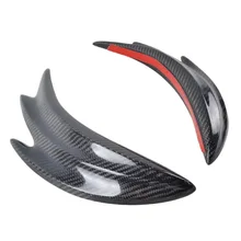 New 2pcs Genuine Carbon Fiber Car Front Bumper Splitter Left Right Front Rear Replacement Shark Fin Spoiler Canards Exterior