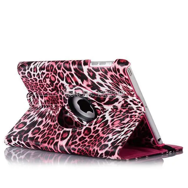 

360 Degree Rotating Ultra Slim Leopard Grain Stand Leather Cover Case For Ipad 2 3 4 For Ipad 5 Air For Ipad Mini Mini 1 2 3