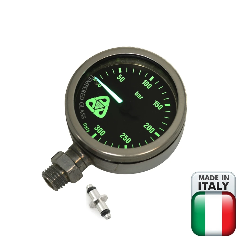 EZDIVE Scuba Diving SPG,Tech Diving Pressure Gauge,2" (5.1 cm) Brass