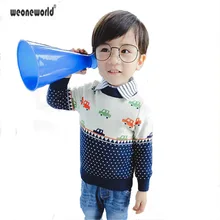 WEONEWORLD/ осенне-зимний свитер для маленьких мальчиков с мультяшным автомобилем детский вязаный свитер для мальчиков детская одежда, верхняя одежда