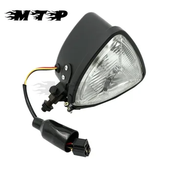 

Motorcycle Retro Triangle Light Hi/Low Beam Headlamp Headlight For Bobber Chopper Cafe Racer Custom Harley Touring Suzuki Honda