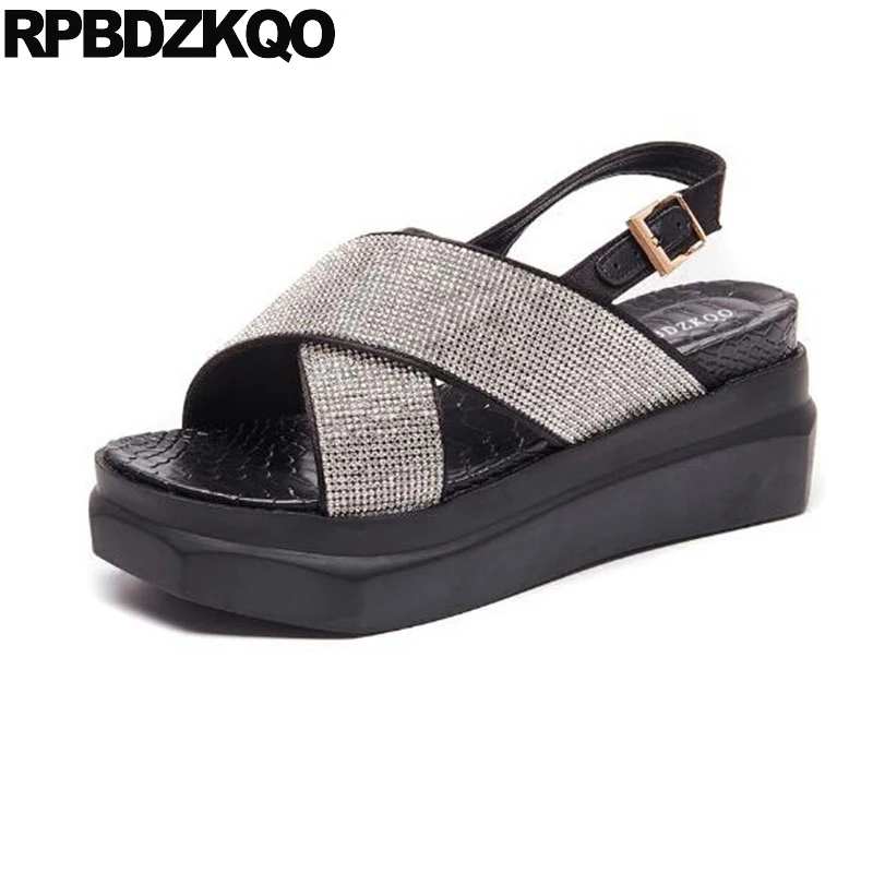 

elegant pumps white shoes diamond bridal crystal women wedge platform sandals high heels bling rhinestone black flatform runway