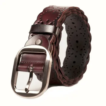 

Belt women classic female minimalist thin belts women's fashion hollowed belt Genuine leather belts cinto feminino couro