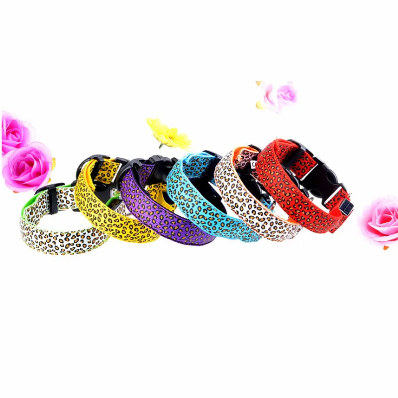 Собачий воротник вел свет Leopard Стиль светящийся узор электронный ошейник Пряжка
