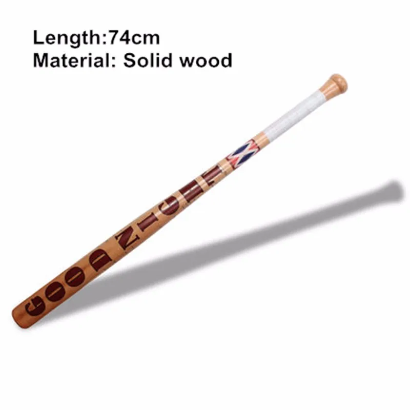 74cm Harley Quinn Solid Wood Baseball Bat Batman DC Comic Suicide Squad Harley Quinn Weapon Hallowe