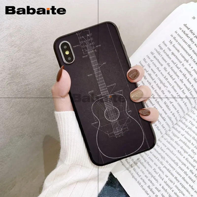 Babaita гитара Музыка черный мягкий чехол для телефона iPhone 8 7 6 6S Plus 5 5S SE XR X XS MAX Coque Shell 11 11pro 11promax - Цвет: A5