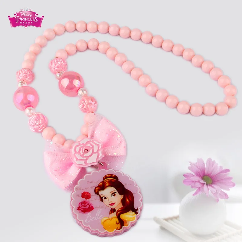 

Disney Princess girls toys for 6 years frozen Children's Necklace Girl Princess Bracelet Ring Three-piece Sophia girls toys