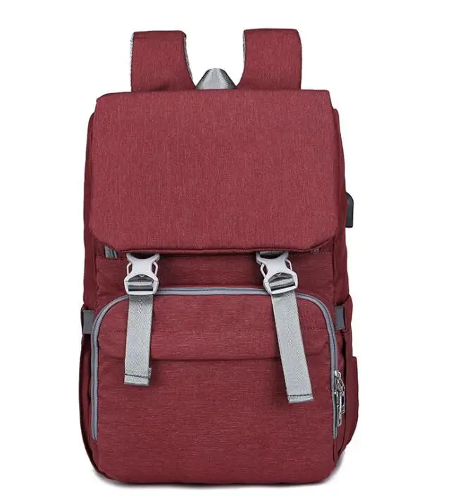 New Arrival Mummy Maternity Nappy Bag Large Capacity Nappy Bag Travel Backpack Nursing Bag for Baby Care Women USB Charging Bag - Цвет: red