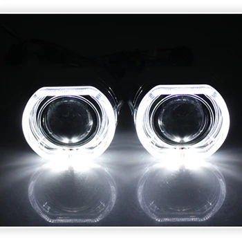 

DUU X5 Square LED Angel Eyes Devil Halo DRL Bi Xenon Lens Car Projector Headlight HID Auto Tuning Kit H4 H7 Use H1 Bulbs