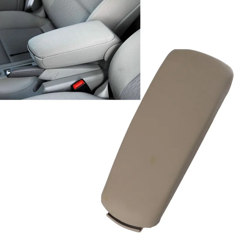 Beige Leather Console Box Armrest Lid Cover For Audi A4 B7 2004 2005