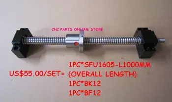 

C7 SFU1605 Ballscrew-L1000mm end machined+ BK/BF12 Support CNC parts