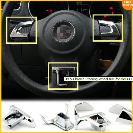 Наклейки на рулевое колесо для Volkswagen VW GOLF 6 MK6 POLO 2010 2011 2012 JETTA MK5 Bora 3 шт. АБС пластик
