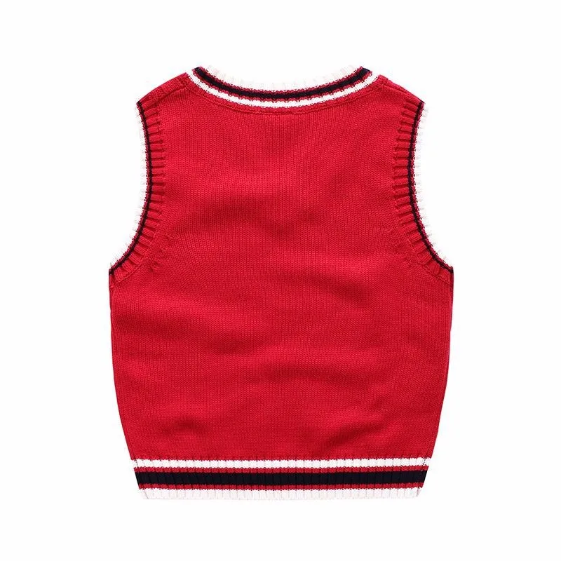 Распродажа; вязаный свитер для маленьких мальчиков и девочек; Детский свитер; жилет; детская одежда для детей 2-10 лет; хлопковый жилет без рукавов
