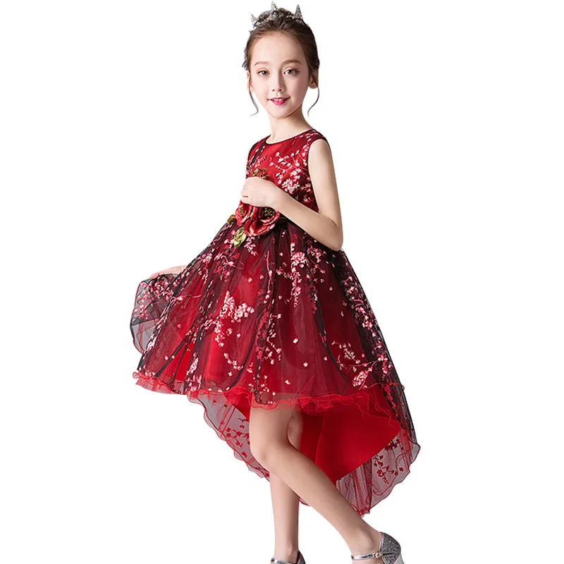 Новое высококачественное платье для девочек от 3 до 12 лет летнее очень красивое платье принцессы с цветочным рисунком костюм-труба детское платье