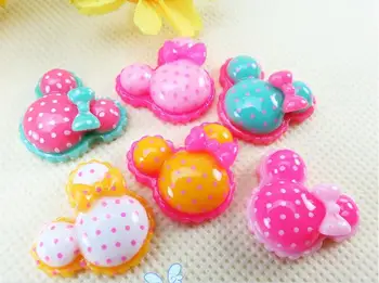 

Resin accessories wholesale! Cartoon mouse head 200 PCS/lot 6 color jewelry accessory DIY decorations free shipping