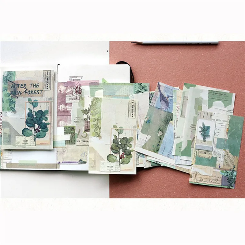 

18pcs/1pack Creative Vintage Material Background Series Diary Journal Stickers Kawaii Japanese Stationery Stickers 9 Styles