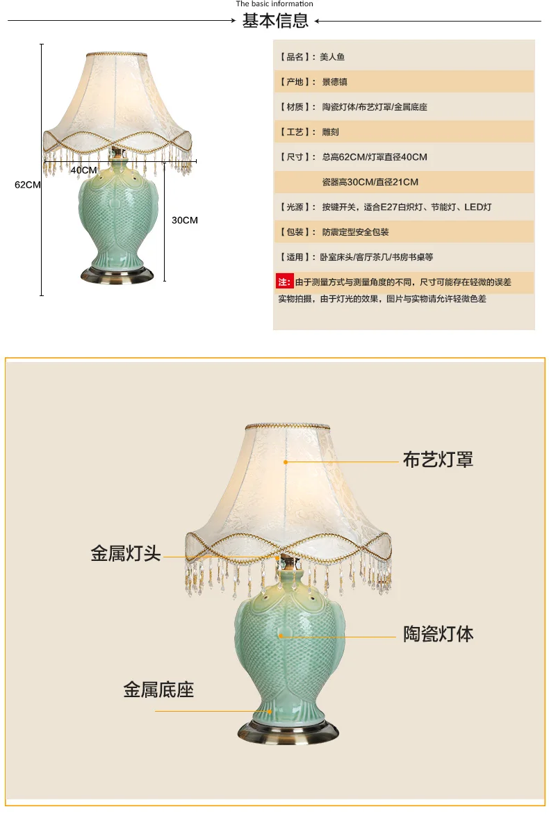China Antique Living Room Vintage Table Lamp Porcelain Ceramic Table Lamp wedding decoration colorful table lamp (4)