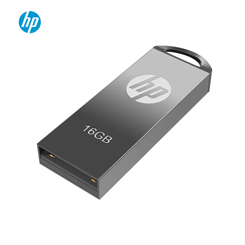 Оригинальная ручка-накопитель hp, 8 ГБ, 16 ГБ, 32 ГБ, 64 ГБ, usb 2,0, V220W, гладкий металлический диск на ключ, DJ, Заказная карта памяти,, флешка