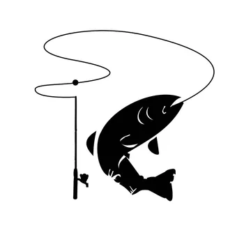 

14*13.3CM I Fish Anglers Fishing Trout Salmon Car Sticker Fashion Decorative Window Windshield Decals C6-1319