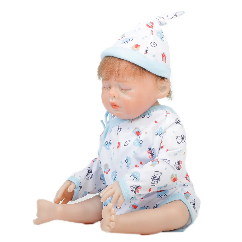 SanyDoll см 20 дюймов 50 см Силиконовые Детские куклы reborn, реалистичные куклы голубое платье прекрасный сон куклы мальчики и девочки праздничные