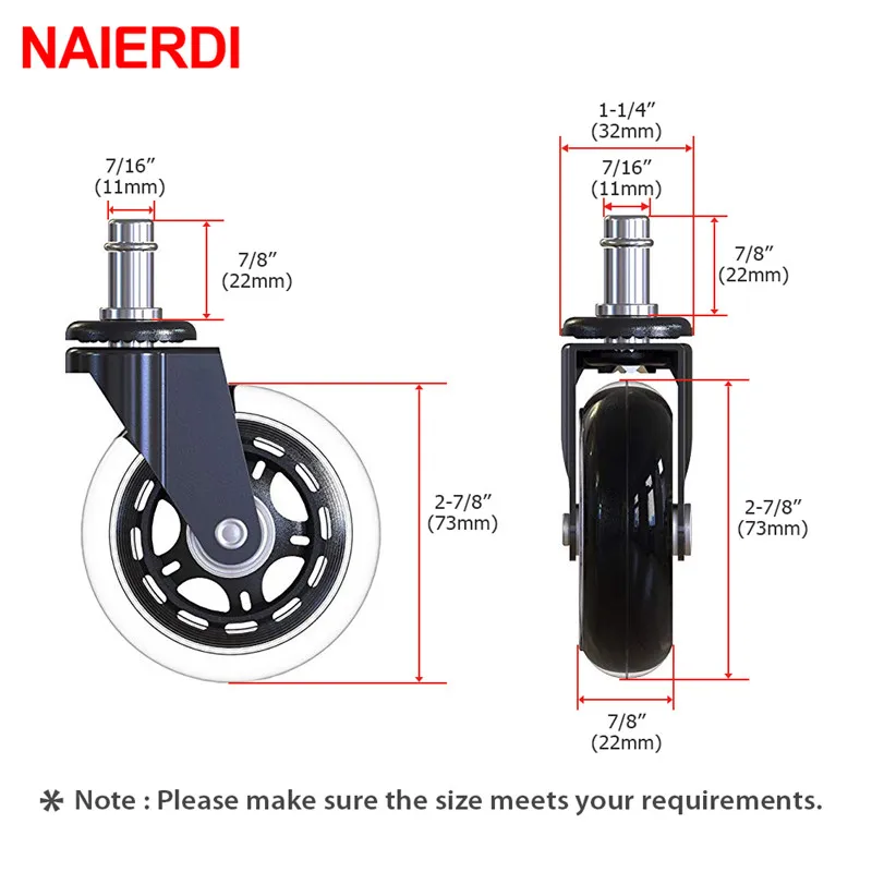 NAIERDI 5 PCS المطاط قطب عجلات كراسي 3 بوصة كرسي مكتب عجلات كراسي استبدال 60 KG لينة آمنة Rollerblade نمط المذرة NAIERDI 5 PCS المطاط قطب عجلات كراسي 3 بوصة كرسي مكتب عجلات كراسي استبدال 60 KG لينة آمنة Rollerblade نمط المذرة