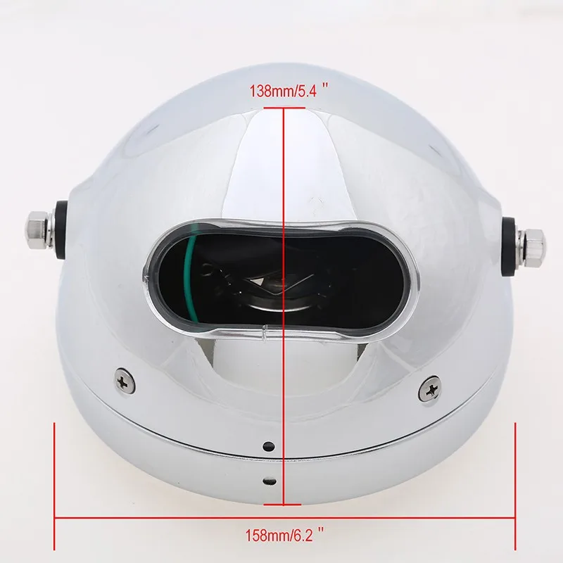Posbay Ретро хромированный мотоциклетный головной светильник, лампа высокого/ближнего света, лампа с желтым светом на заказ для велосипеда Suzuki GN 125 Harley Honda Yamaha