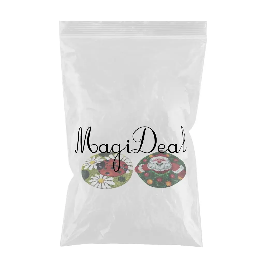 2 Sets Latch Hook Rug Kit for Kids Adults DIY LadyBug Santa Claus Cushion Embroidery Crafts