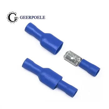 

50 pair / lot male and female plug terminal block FDFD2-250 MDD2-250 copper Insulated Spade Crimp Wire Cable Connector 16-14AWG