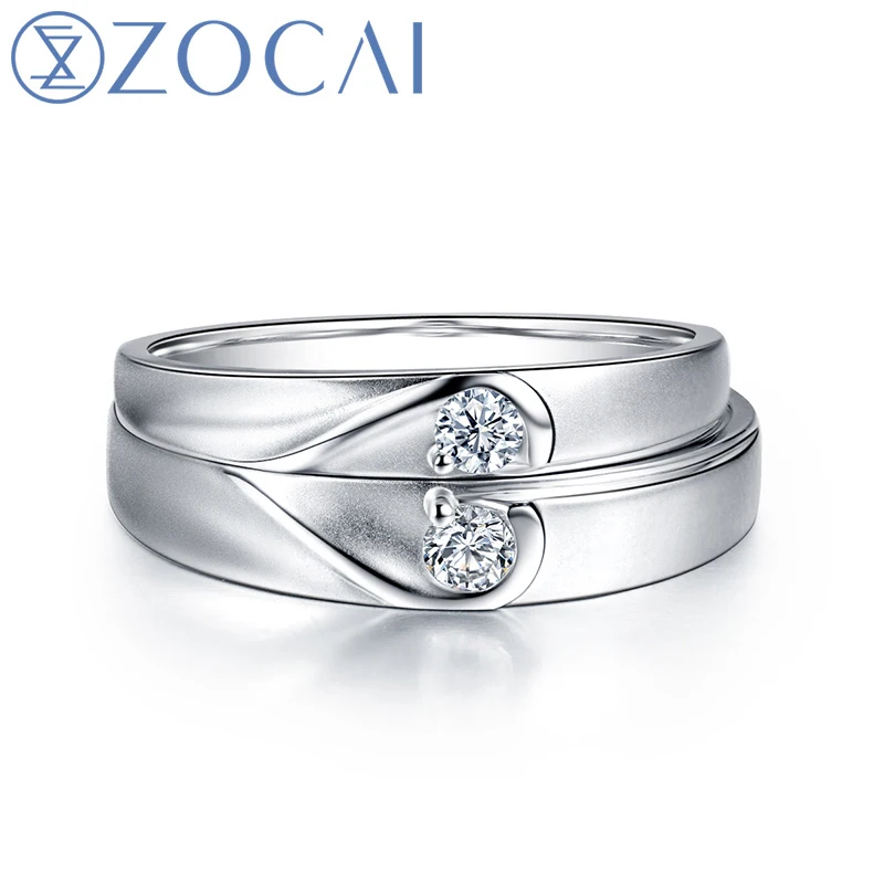 

ZOCAI 0.08 CT CERTIFIED H / SI DIAMOND HIS AND HERS WEDDING BAND RINGS SETS ROUND CUT 18K ROSE GOLD JEWELRY Q00906AB