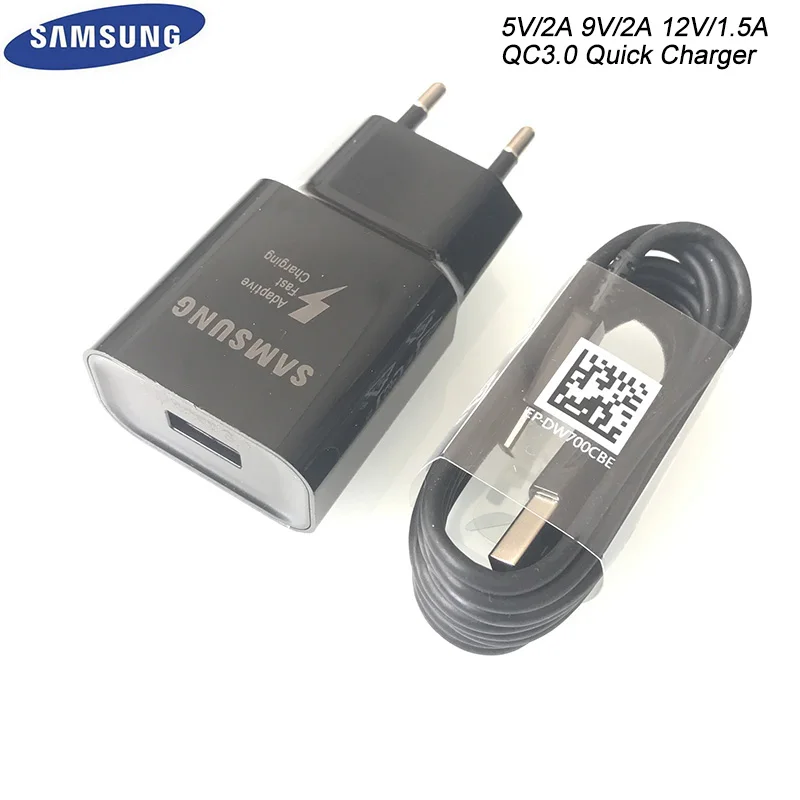 samsung 12 V/1.5A QC3.0 быстро Зарядное устройство адаптер кабель с разъемом USB TYPE-C для Galaxy S8 S9 S10 A3/A5/A7 A6/A9 STAR Note 8