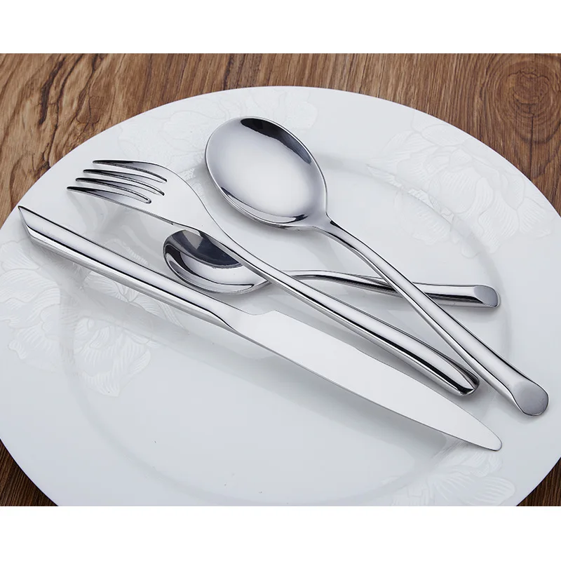 Столовые приборы из нержавеющей стали, столовый нож, вилка, столовая ложка, набор посуды, обслуживание 6 человек, ресторан, металлическая серебряная посуда, Cubiertos