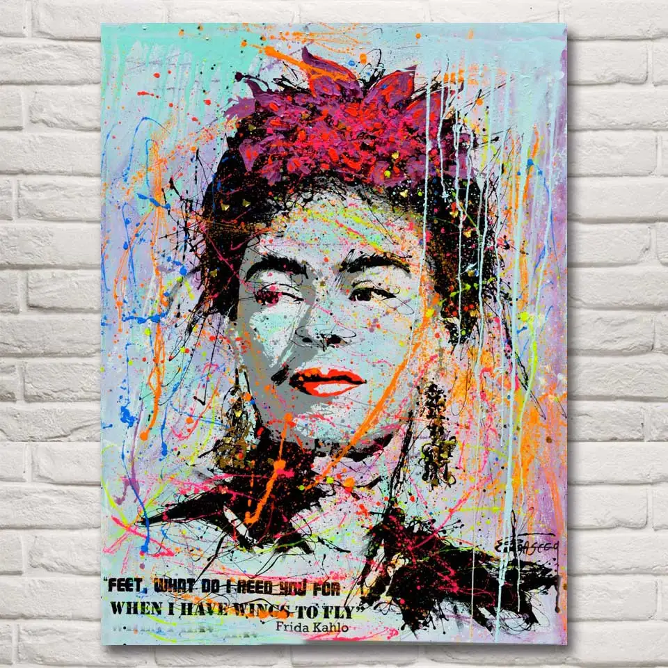 Artwork Frida Kahlo Autorretrato Abstract Art Silk Fabric Poster Print Home Decor Painting 12x16 18x24 24X32